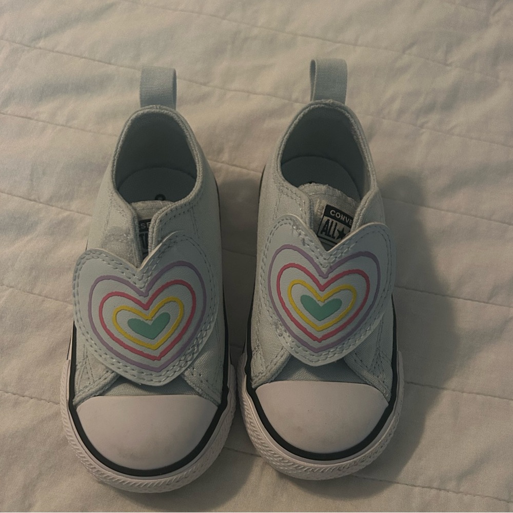 Converse Kids Sneakers with Rainbow Heart